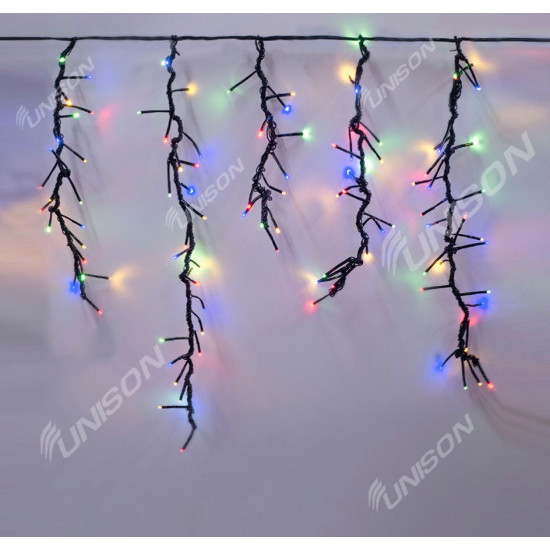 Гирлянда бахрома-ФЕЕРВЕРК 240 LED 2,5м х 0,6м мульти Разноцветный Unison (1578-01)