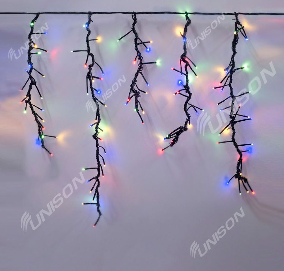 Гирлянда бахрома-ФЕЕРВЕРК 240 LED 2,5м х 0,6м мульти Разноцветный Unison (1578-01)