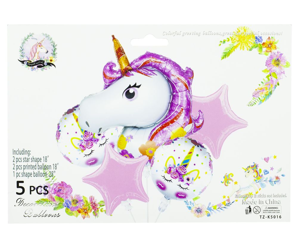 Набор шариков 5 шт "Единорог" Разноцветный (TZ-K5016)