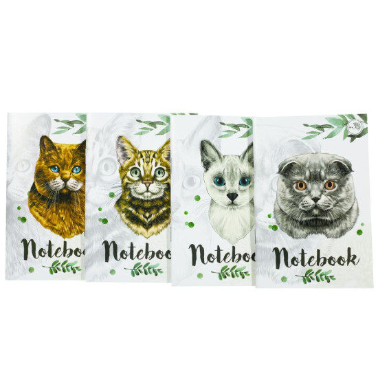 Блокнот А-6 "Коти" 40 сторінок на скобі, клітинка (Бк 040)