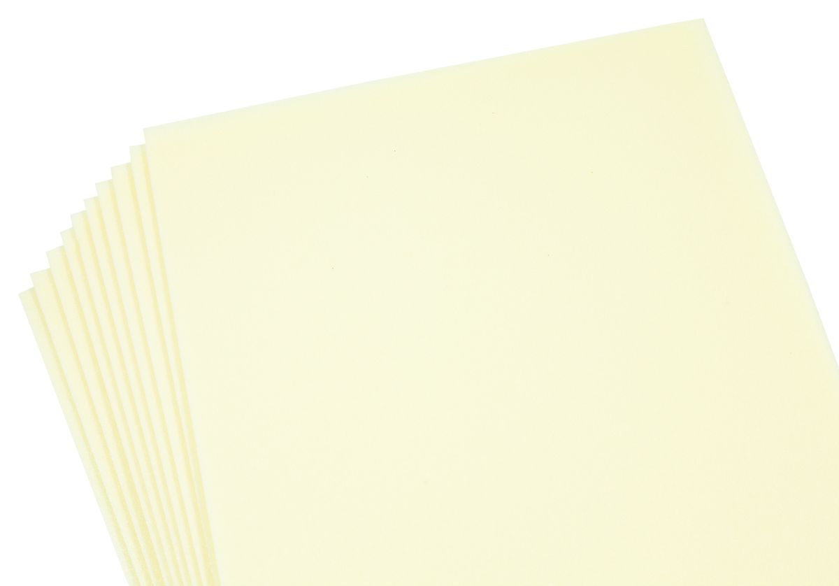 Фоамиран 2мм белый перламутровый, 10 листов 20х30, 8987 (8987)