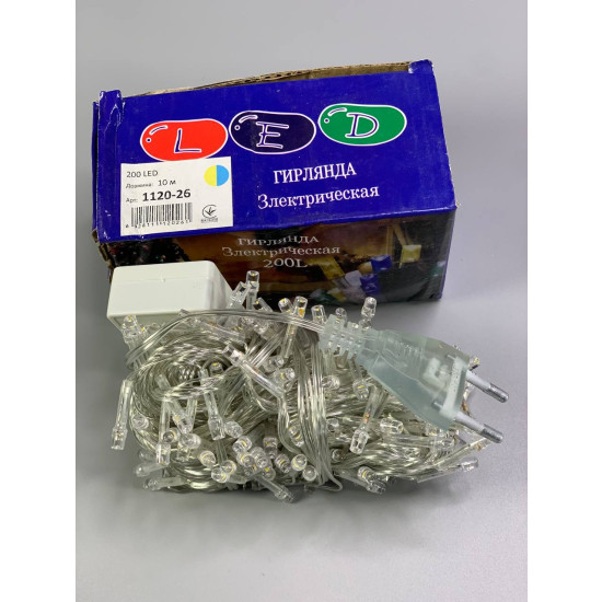 Гирлянда 200 LED желто-синий (прозрачный провод) Unison (1120-26)