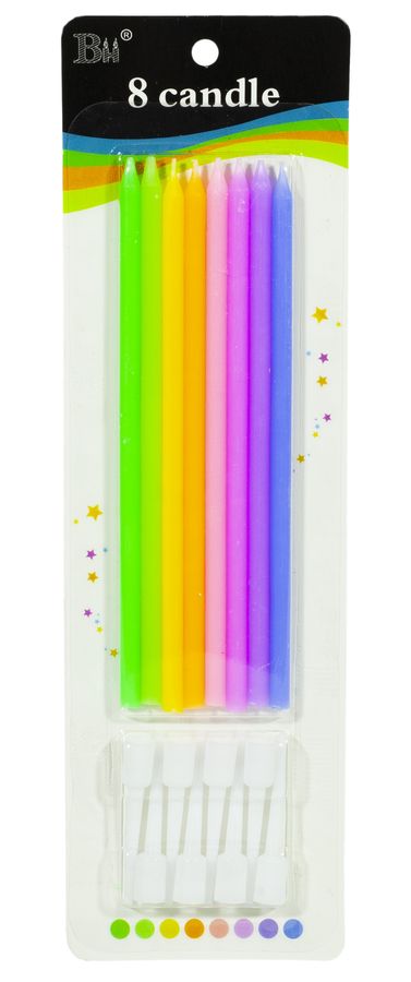 Набор свечей для торта "Long" 0,4*11см, 8шт. (1280)