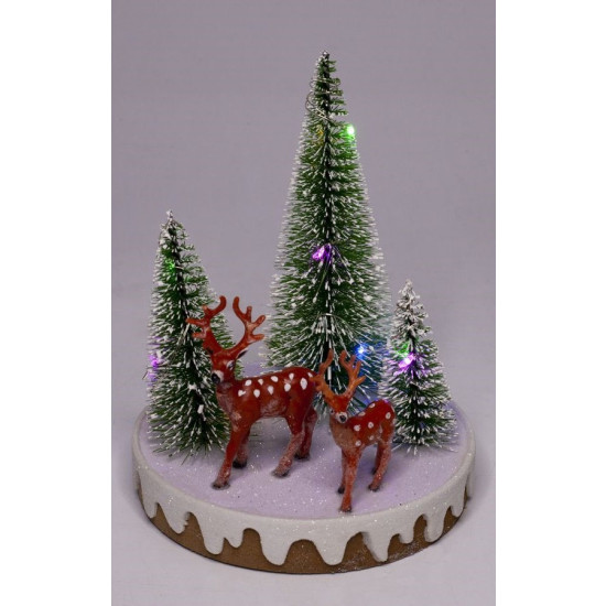 Новогодняя LED декорация 3D фигурка "Лес" 13 х 10,5см Разноцветный Unison (0091L)