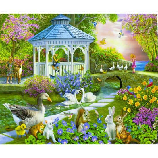 Картина по номерам "Встреча у беседки" 40*50см,крас.-акрил,кисть-3шт.( (5780)