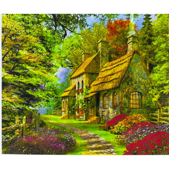 Картина по номерам "Домик в лесу" 40*50см,крас.-акрил,кисть-3шт. (9267_O)