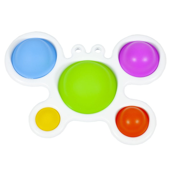 Игрушка-антистресс пупырка   "POP IT" брелок - бабочка Белый Unison (PI-T B)