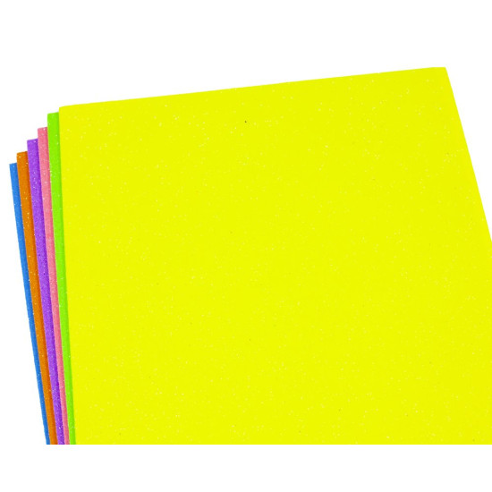 Фоамиран 1.7мм  МИКС  Fluorescent Glitter   6листов Разноцветный Unison (17FA4-MIX)