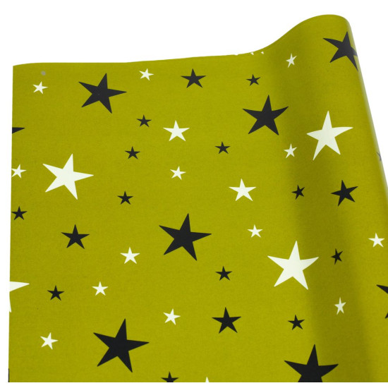 Бумага для упаковки подарков - Звёздочки  -10листов Зеленый Marta (PCZ10070-10-395)