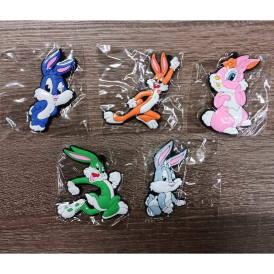 Магнит резиновый "Заяц" 7,5см 5в. (P-6)