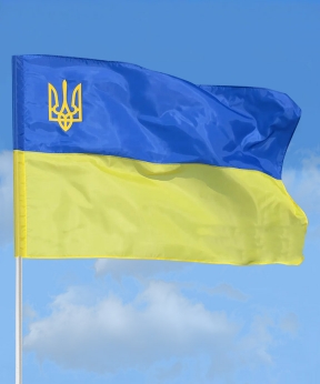 Флаг 90см*60см "Украина трезубец", (со штоком 90см) полиэстер Желто-синий Unison (782107)
