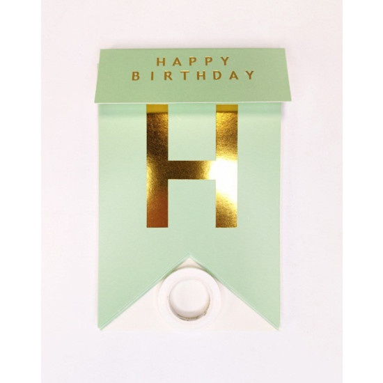 Гирлянда флажки "Happy birthday" 16см, салатовый Зеленый Unison (871051-1)