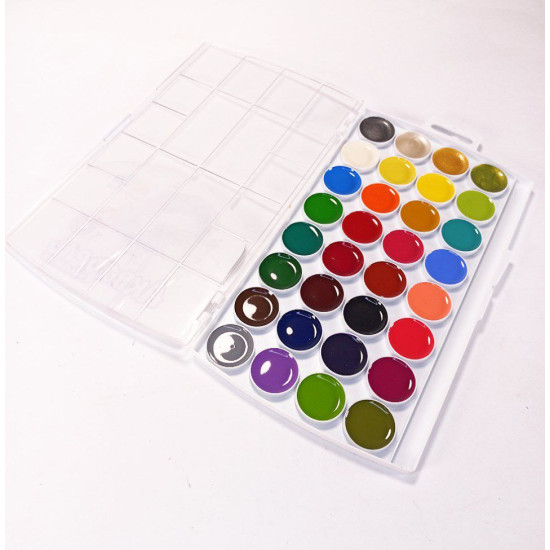 Краска акварель 32 цвета, 28+4 перламутровых цветов, без кисти "Творчество" Гамма Разноцветный Гамма Украина (400114)