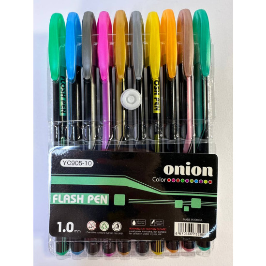 Ручки гелеві неон 10 цветов (905-10-3)