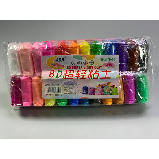 Масса для лепки  супер легкий, 24х10г цветов Разноцветный Unison (7508DZ/1324)