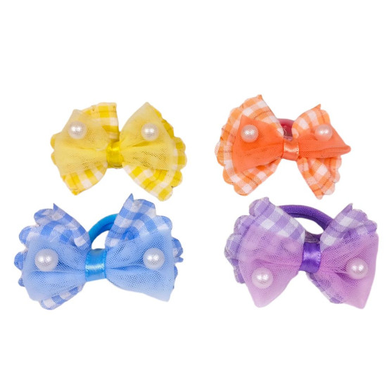 Резинка для волос "Бантики" 10шт на блистере Разноцветный Без бренда (HB-008)