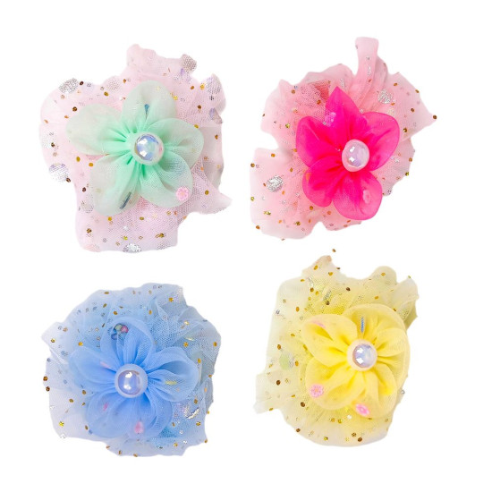 Заколка для волос "Цветы "10шт на блистере Разноцветный Без бренда (HC-005)