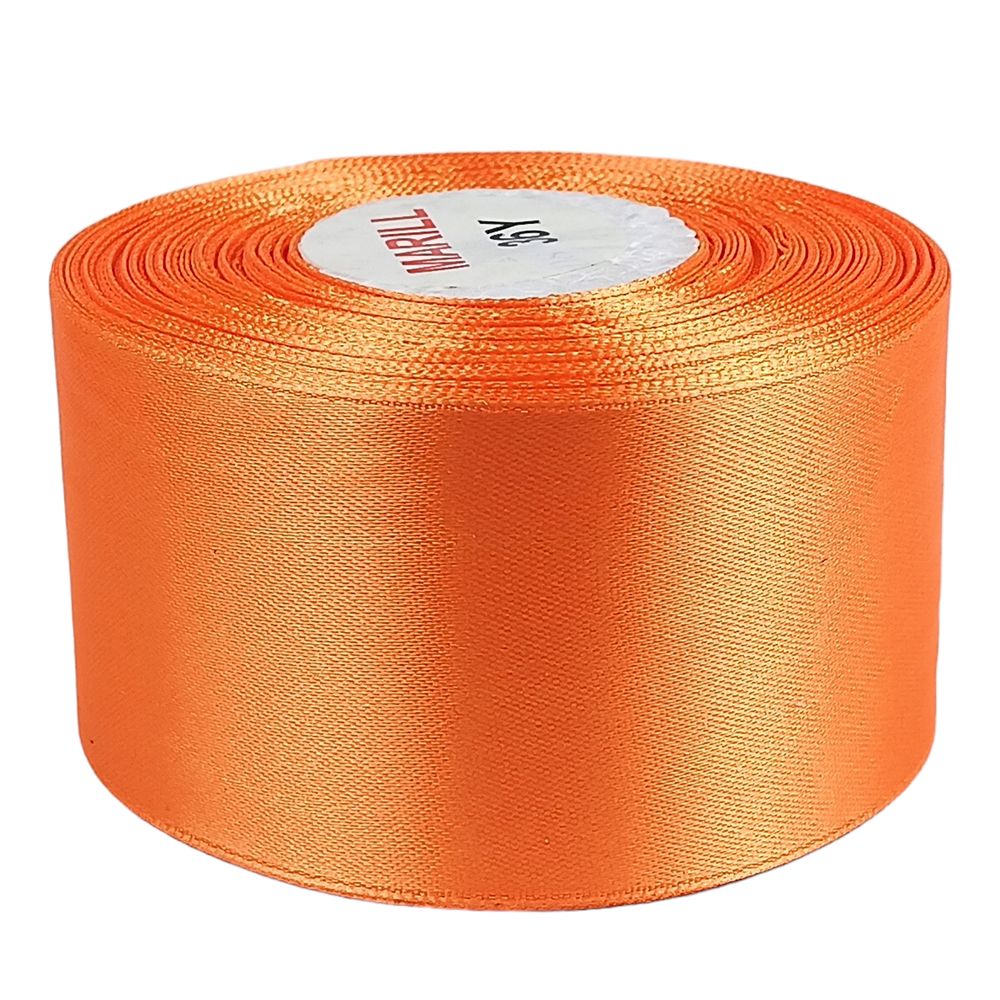 Атласная лента 5см (±5мм) x 33м Оранжевый Marill (LA5033-151)