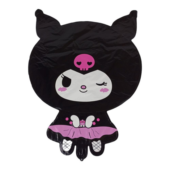 Шарик фольгированный 48 х 65см "Зайка Kuromi" Черный Unison (1064 Kuromi)