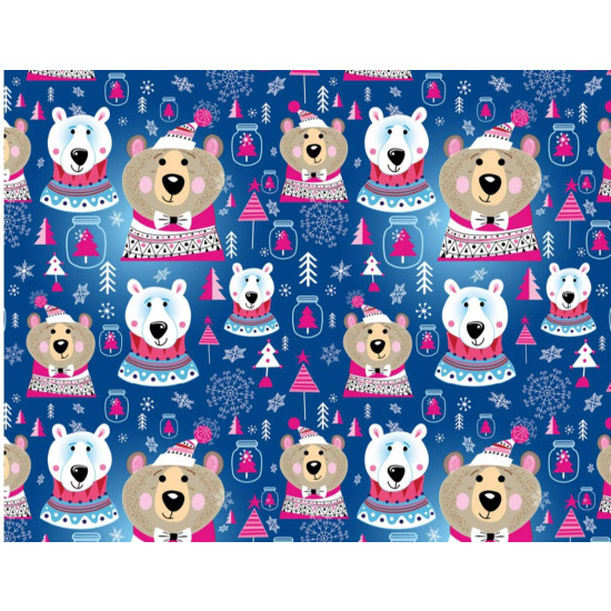 Бумага подарочная мелованная 80г, новогодняя, 100 х 70см -10 листов Разноцветный Unison (PVM10-279NY)