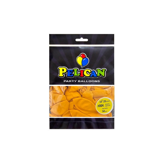 Шарики латексные 10" (25cm) пастель оранжевый, Pelican 50шт Желтый Pelican (810004)