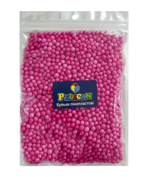Пенопластовые шарики диаметр 4-6мм малиновые, 250мл Розовый Pelican (886102)