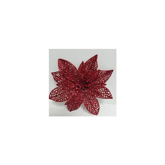 Игрушка на елку "Цветок блестящий разнцветнй 6шт х 6см" 6 цветов (21181)