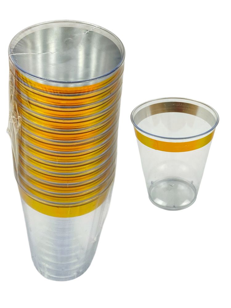 Рюмка пластиковая многоразовая с золотом, 12шт/уп Unison (7500-59)