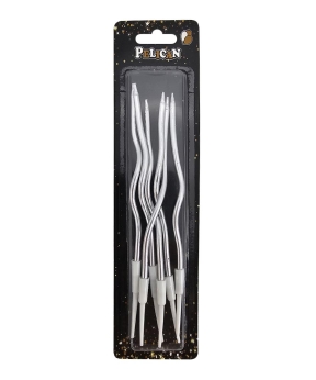 Свечи "Волна 6 штук" хром серебро TM Pelican Серебряный Pelican (861302)