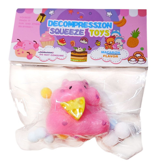 Игрушка-антистерес 5см Сквиши Таба Хомяк розовый меховой (713004  pink)