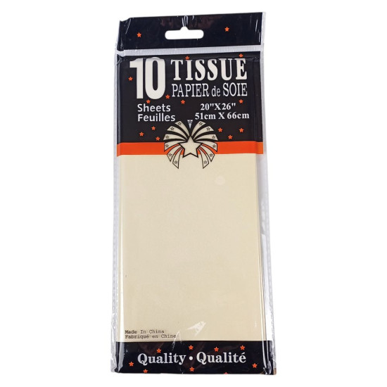 Бумага тишью 10 листов 50 х 66см, 14гр, Бежевая (CQ401 P-9043)