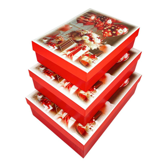 Коробка подарочная "3D шарики" 29 х 21 х 9,5см, набор  3 шт (1033Y-506L)