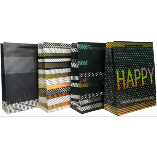 Пакет подарочный, 210g, 26 x 32 x 10cm. 4 дизайна Разноцветный Unison (YM-S-1114-M)