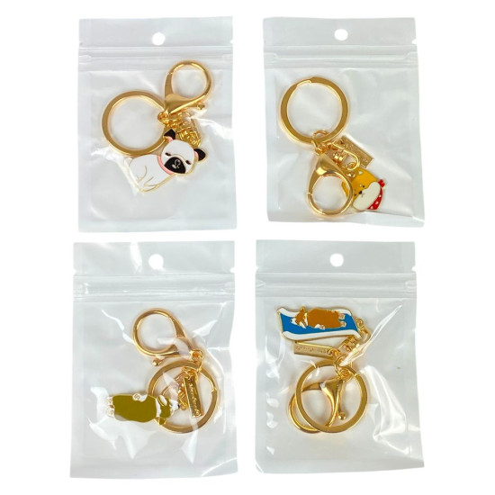 Брелок металлический  "Собачка" 7см, 4 вида (678-7)