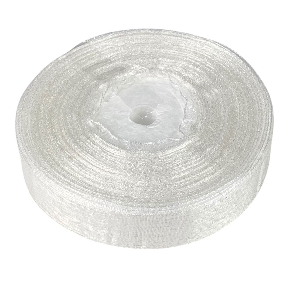 Лента с органзы белая 2,0 см х  50 ярдов Белый Marill (D02020-1001)
