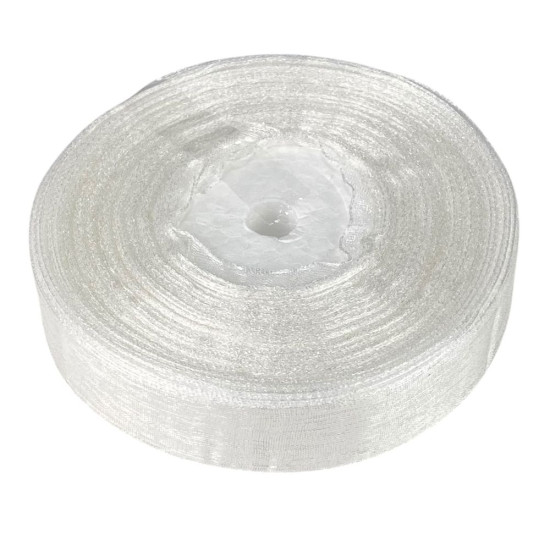 Лента с органзы белая 2,0 см х  50 ярдов Белый Marill (D02020-1001)