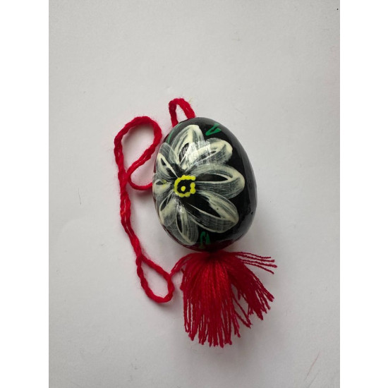 Декоративная деревянная писанка подвесная с кистями, 6см Разноцветный Unison (L00003)