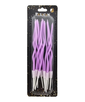 Свечи "Волна 12 штук" винтажный фиолетовый TM Pelican (861152)