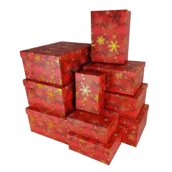 Подарочная новогодняя коробка прямоугольная 37 х 29 х 16см  , 10шт/наб (105735)