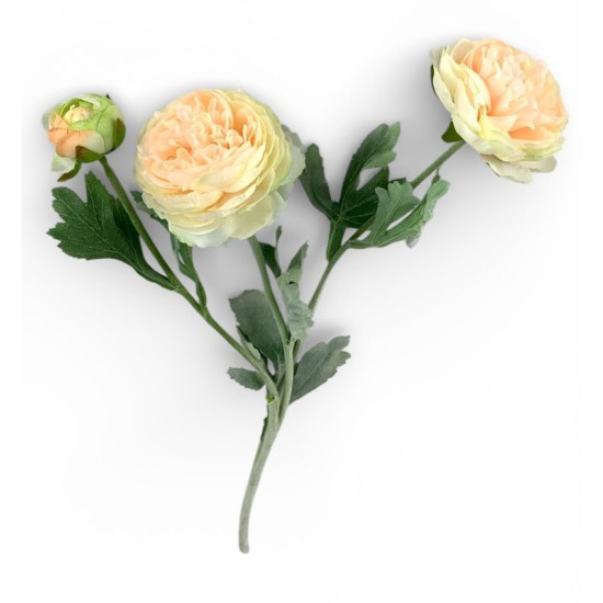 Ветка ранункулюса азийского, 50 см, персиковая Зеленый Unison (c30555-8)