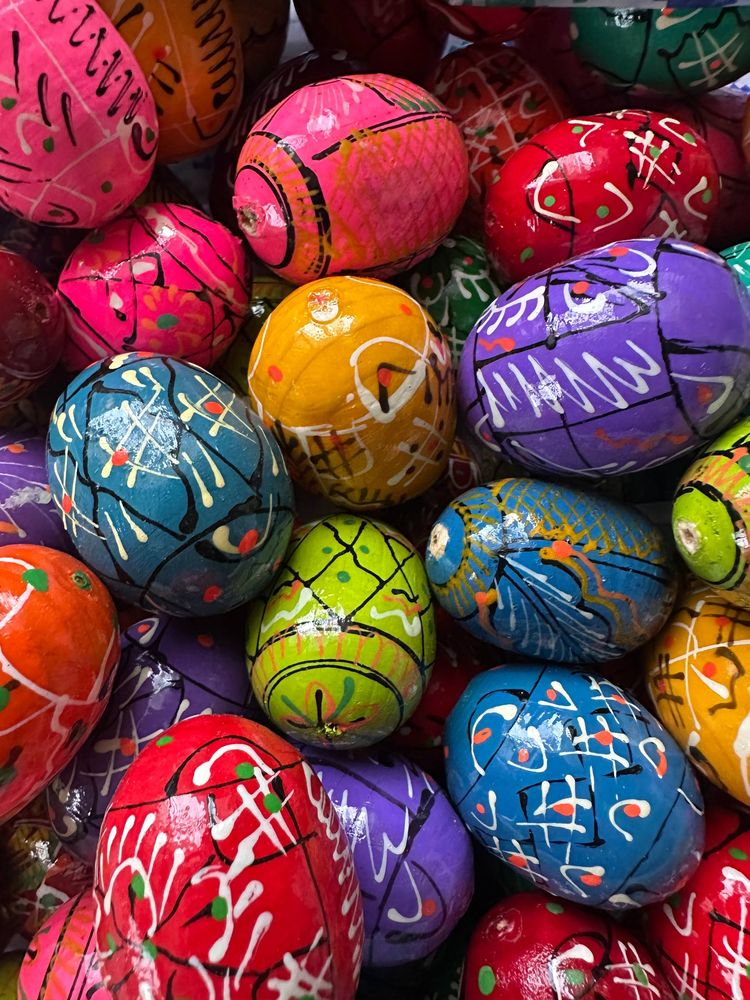 Деревянная писанка с росписью 4см Разноцветный Unison (L00113-4)