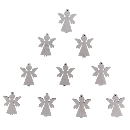 Деревянный ангел 2 х 3см, белый, 10шт (TK-007)