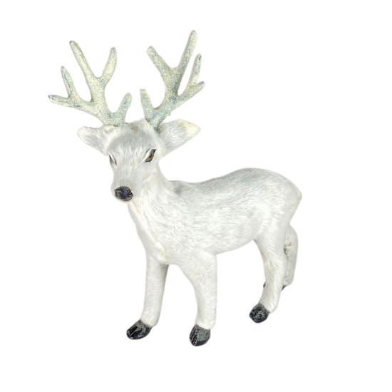 Новогодний сувенир Олень белый 20 х 18см (L00634)