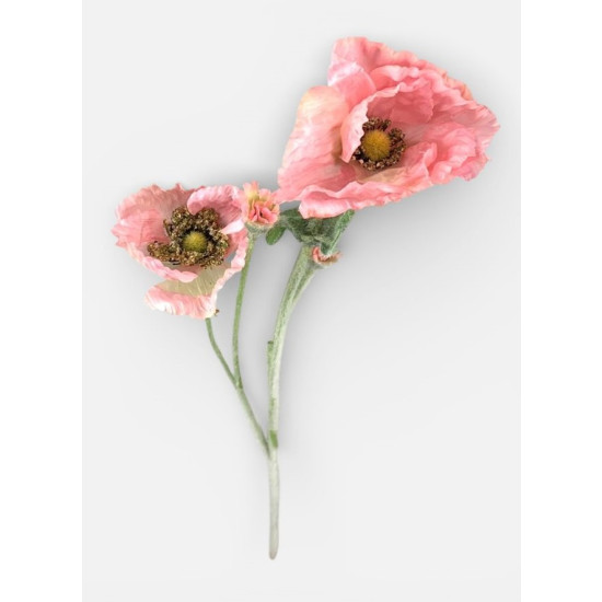 Гілка з маками, 65 см, світло-рожева Unison (c30511-4)