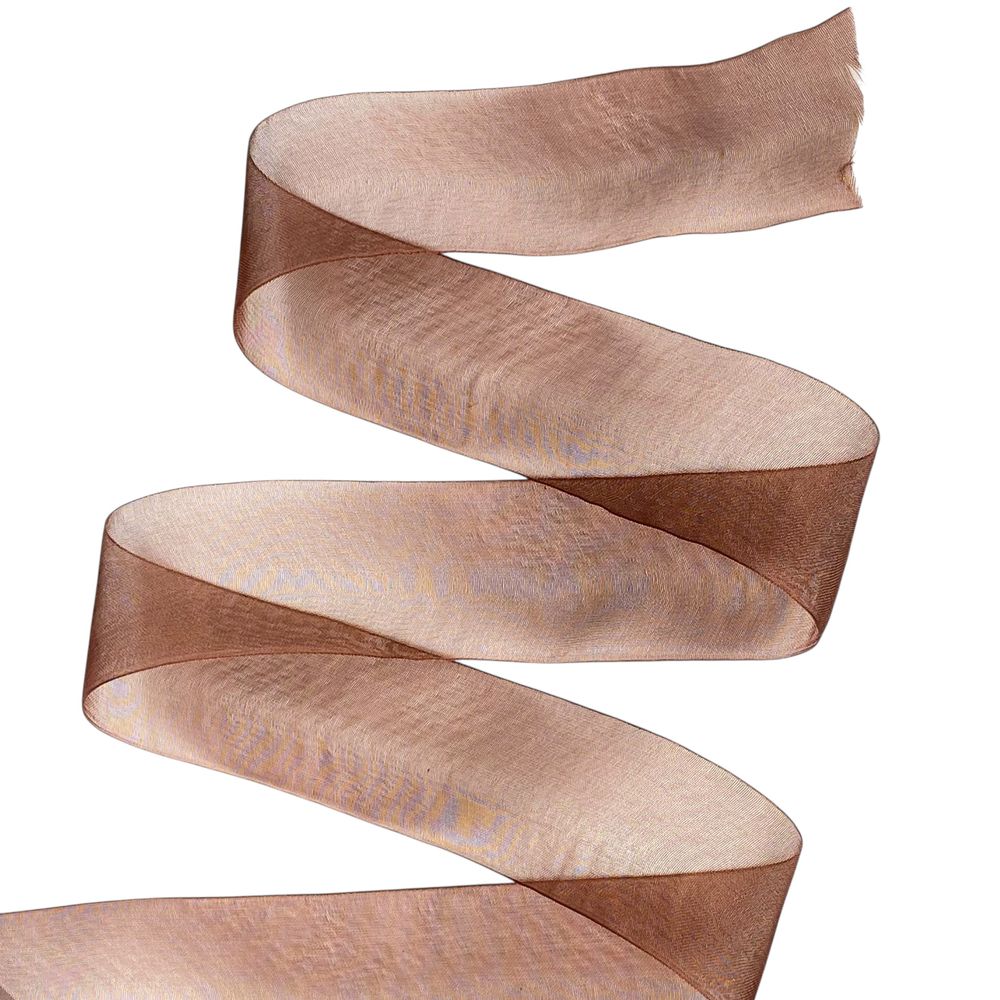 Лента с органзы "шоколад" 4,0 см х  50 ярдов Коричневый Marill (D02040-32)