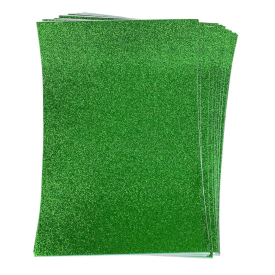 Фоамиран 1,7мм зеленый  с глиттером  10листов  (самоклейка) Зеленый Josef Otten (17GLKA4-18)