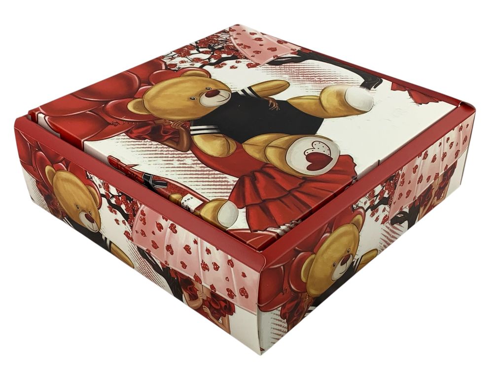 Подарочная коробка раскладная, 30 х 30 х 7,4см, 350гр  Мишка Unison (H806-2L)