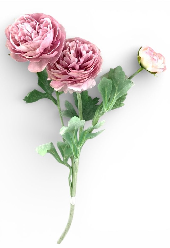 Ветка ранункулюса азийского, 50 см, пудровая Unison (c30555-5)