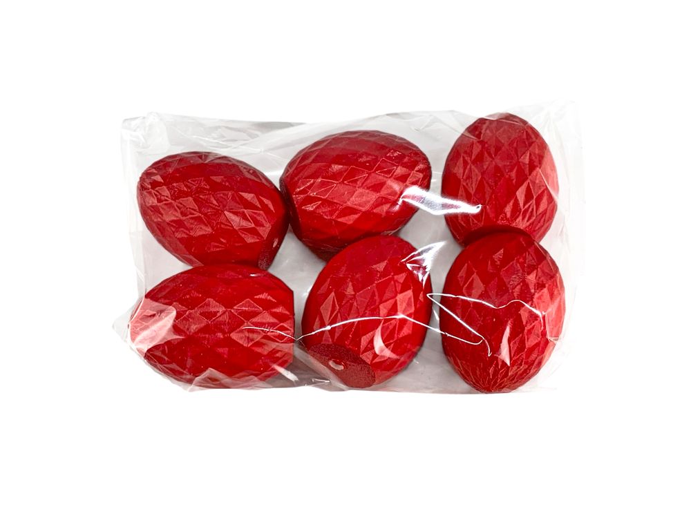 Набор пасхальных Эко яиц с гранатовым узором -6шт, красный 6см Красный (L00204.1)