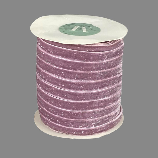 Бархатная лента  блестящая 1,0 см х 50 ярдов Розовый Marill (D16710- dark powder)